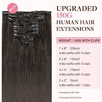 Goo Goo Clip In Hair Extensions Real Human Hair Remy Human Hair Extensions Clip Ins For Women Natural Human Hair 22Inch 150G