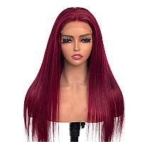 Nvl 99J Burgundy Lace Front Wig Human Hair 13X4 Glueless Wigs Human Hair Pre Plucked With Baby Hair 200 Density Hd Colored Wigs