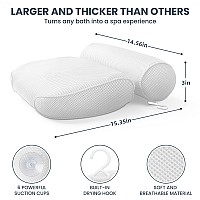 Luxstep Bath Pillow Bathtub Pillow With 6 Nonslip Suction Cups For Headneck And Back Support Extra Thick And Soft Air Mesh Sp