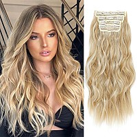 Msbelle Clip In Hair Extensions Clip Ins 20Inch Hair Extension Clips Blonde Hair Extensions Synthetic Thick Hair Piece For Women