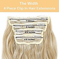 Msbelle Clip In Hair Extensions Clip Ins 20Inch Hair Extension Clips Blonde Hair Extensions Synthetic Thick Hair Piece For Women