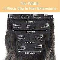 Msbelle Clip In Hair Extensions Clip Ins 20Inch Hair Extension Clips Black Blonde Hair Extensions Synthetic Thick Hair Piece For