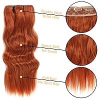 Msbelle Clip In Hair Extensions Clip Ins 20Inch Hair Extension Clips Copper Red Hair Extensions Synthetic Thick Hair Piece For W