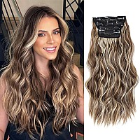 Msbelle Clip In Hair Extensions Clip Ins 20Inch Hair Extension Clip Blonde Hair Extensions Synthetic Thick Hair Piece For Women