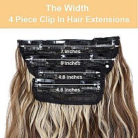 Msbelle Clip In Hair Extensions Clip Ins 20Inch Hair Extension Clip Blonde Hair Extensions Synthetic Thick Hair Piece For Women