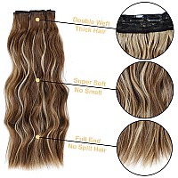 Msbelle Clip In Hair Extensions Clip Ins 20Inch Hair Extension Clips Dark Brown Hair Extensions Synthetic Thick Hair Piece For W