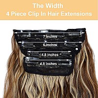 Msbelle Clip In Hair Extensions Clip Ins 20Inch Hair Extension Clips Dark Brown Hair Extensions Synthetic Thick Hair Piece For W