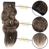 Msbelle Clip In Hair Extensions Clip Ins 20Inch Hair Extension Clips Dark Brownhair Extensions Synthetic Thick Hair Piece For Wo