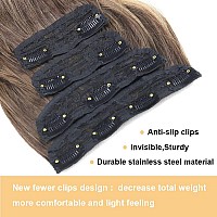 Msbelle Clip In Hair Extensions Clip Ins 20Inch Hair Extension Clips Dark Brownhair Extensions Synthetic Thick Hair Piece For Wo