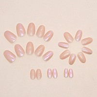 24 Pcs Press On Nails Sunjasmine Fake Nails With Designs Acrylic Nails False Nails With Nail Glue For Women Silver With Glitt