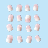 24 Pcs Press On Nails Sunjasmine Fake Nails With Designs Acrylic Nails False Nails With Nail Glue For Women Pink White Gradie