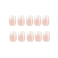 24 Pcs Press On Nails Sunjasmine Fake Nails With Designs Acrylic Nails False Nails With Nail Glue For Women Pink White Gradie