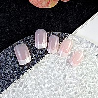 24 Pcs Press On Nails Sunjasmine Fake Nails With Designs Acrylic Nails False Nails With Nail Glue For Women White French Pink