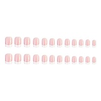 24 Pcs Press On Nails Sunjasmine Fake Nails With Designs Acrylic Nails False Nails With Nail Glue For Women White French Pink