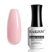 Rarjsm Light Pink Rubber Base Gel Nail Polish Nude Skin Tone Rubber Base Gel For Nails Natural Nude Color French Manicure Brush