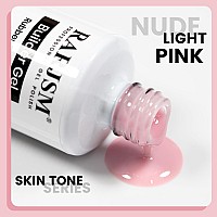 Rarjsm Light Pink Rubber Base Gel Nail Polish Nude Skin Tone Rubber Base Gel For Nails Natural Nude Color French Manicure Brush