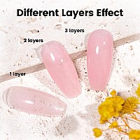 Rarjsm Light Pink Rubber Base Gel Nail Polish Nude Skin Tone Rubber Base Gel For Nails Natural Nude Color French Manicure Brush