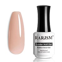 Rarjsm Brownish Pink Rubber Base Gel Nail Polish Nude Skin Tone Rubber Base Gel For Nails Natural Nude Color French Manicure Bru