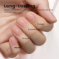 Rarjsm Brownish Pink Rubber Base Gel Nail Polish Nude Skin Tone Rubber Base Gel For Nails Natural Nude Color French Manicure Bru