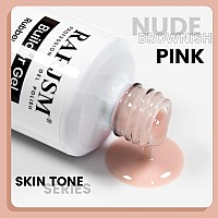 Rarjsm Brownish Pink Rubber Base Gel Nail Polish Nude Skin Tone Rubber Base Gel For Nails Natural Nude Color French Manicure Bru