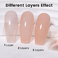 Rarjsm Brownish Pink Rubber Base Gel Nail Polish Nude Skin Tone Rubber Base Gel For Nails Natural Nude Color French Manicure Bru