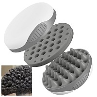 Wttorde Silicone Hair Brush Gray Curly Hair Brush With Doublesided Use Different Sized Holes For Curling Afro And Short Hai