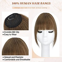 Lommel Clip In Bangs 100 Real Human Hair Pieces French Light Brown Fake Bangs Hair Clip On Bangs For Women Faux Bangs Clip In H