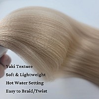 Gozill Ash Blonde Braiding Hair Pre Stretched Kanekalon Braiding Hair Extension 26 Inch Synthetic Fake Hair For Braiding Pack O