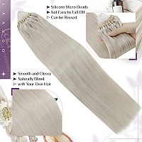 Laavoo Micro Link Hair Extensions Human Hair Platinum Blonde Micro Loop Hair Extensions Real Human Hair Blonde Remy Straight Sec