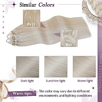 Laavoo Micro Link Hair Extensions Human Hair Platinum Blonde Micro Loop Hair Extensions Real Human Hair Blonde Remy Straight Sec