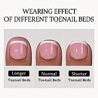 Btartboxnails Xcoattips Toe Nail Tips Short French Tip Toenail Press Ons 160Pcs Brown Soft Gel Toe Nail Tips Soak Off Press