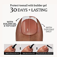 Btartboxnails Xcoattips Toe Nail Tips Short French Tip Toenail Press Ons 160Pcs Brown Soft Gel Toe Nail Tips Soak Off Press