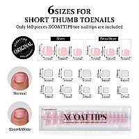 Btartboxnails Pink Chrome Press On Toenails Short Glossy Toe Nail Press Ons 160Pcs Pink Glazed Fake Toe Nails Soak Off Soft