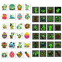 Easter Tattoos For Kids Bulk 144Pcs Glow In Dark Bunny Temporary Tattoo Individually Wrapped 2 Inch Nontoxic Tats Stickers For