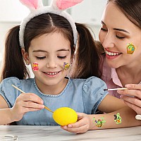 Easter Tattoos For Kids Bulk 144Pcs Glow In Dark Bunny Temporary Tattoo Individually Wrapped 2 Inch Nontoxic Tats Stickers For