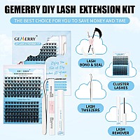 Diy Eyelash Extension Kit Gemerry Lash Clusters Kit With 144 Pcs Lash Clusters Mix 816Mm 10Ml Bond And Seal Lash Glue Remover A