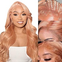 Sfd Pink Blonde Lace Front Wig Human Hair 13X4 Hd Lace Rose Gold Human Hair Wigs Pre Plucked Pink Human Hair Lace Front Wig 150