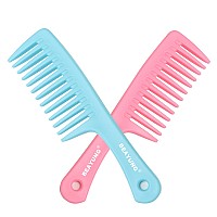 Beayung 2 Pcs Large Wide Tooth Comb Shower Combs For Women Curly Hair Brush Detangling Comb Hair Styling Comb Hairdressing