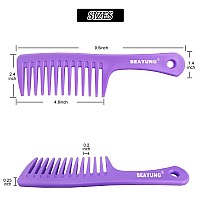 Beayung 2 Pcs Large Wide Tooth Comb Shower Combs For Women Curly Hair Brush Detangling Comb Hair Styling Comb Hairdressing