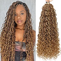 Liyate Goddess Crochet Braids 24 Inch 7 Packs Boho Box Braids Crochet Hair With Curly Ends Pre Looped Pre Twisted Unique Brown