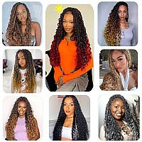 Liyate Goddess Crochet Braids 24 Inch 7 Packs Boho Box Braids Crochet Hair With Curly Ends Pre Looped Pre Twisted Unique Brown