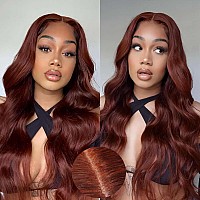 Beauty Forever Preeverything Glueless Frontal Wig 13X4 Reddish Brown Body Wave Pre Cut Bye Bye Knots Put On And Go Hd Lace Fron