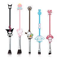 5Pcs Cartoon Makeup Brushes Set With Storage Bag Popular Anime Cosmetic Brushes For Girl Women