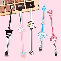 5Pcs Cartoon Makeup Brushes Set With Storage Bag Popular Anime Cosmetic Brushes For Girl Women