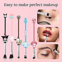 5Pcs Cartoon Makeup Brushes Set With Storage Bag Popular Anime Cosmetic Brushes For Girl Women