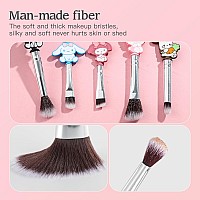 5Pcs Cartoon Makeup Brushes Set With Storage Bag Popular Anime Cosmetic Brushes For Girl Women