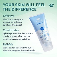 Aloe Up Mineral Sunscreen Lotion Spf 50 Broad Spectrum Uvauvb Sunscreen Protector For Face And Body With Gen2 Zinc Oxide