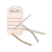 Kitsch Rhinestone Bobby Pins 4 Pieces Extra Long Barrettes Hair Pins For Women Fancy Elegant Diamond Crystal Hairpins Wedding