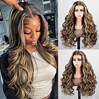 Superlook Balayage Wear And Go Glueless Wig Pre Plucked 12A 220 Density Highlight Lace Front Wig Human Hair 6X5 Pre Cut Ombre L