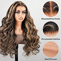 Superlook Balayage Wear And Go Glueless Wig Pre Plucked 12A 220 Density Highlight Lace Front Wig Human Hair 6X5 Pre Cut Ombre L